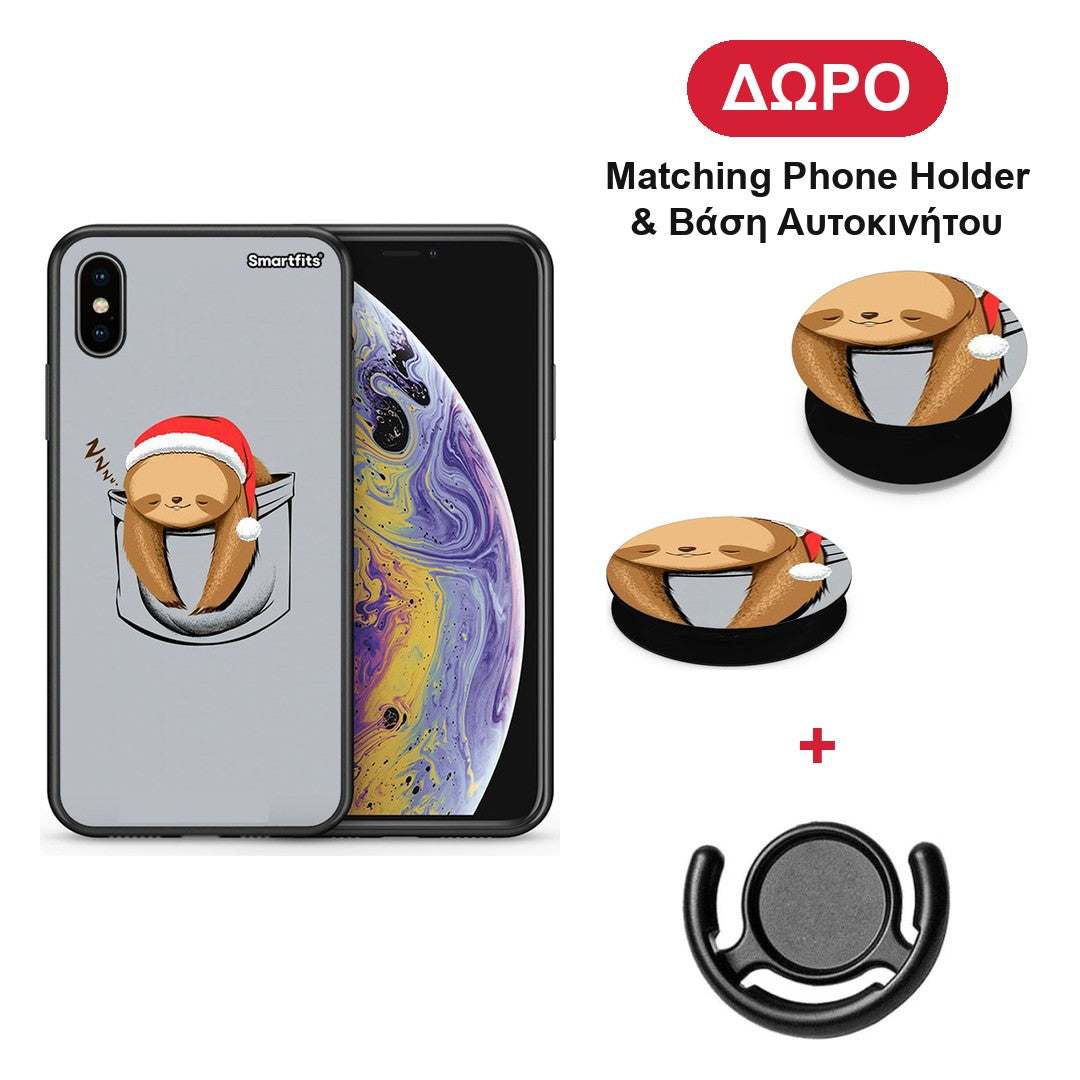 Xmas Zzzz - iPhone X / Xs θήκη + Δώρο Phone Holder & Βάση Αυτοκινήτου