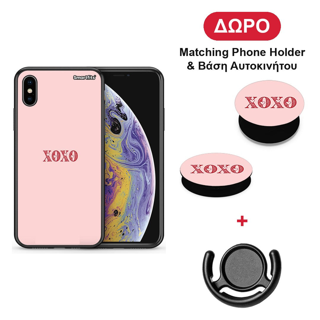 XOXO Love - iPhone X / Xs θήκη + Δώρο Phone Holder & Βάση Αυτοκινήτου