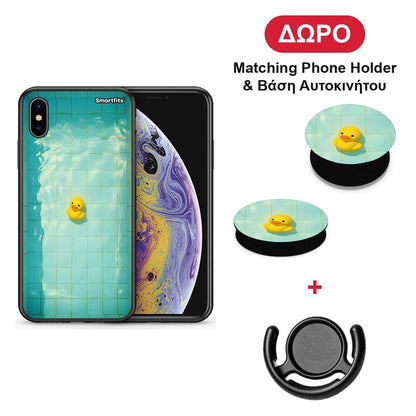 Yellow Duck - iPhone X / Xs θήκη + Δώρο Phone Holder & Βάση Αυτοκινήτου