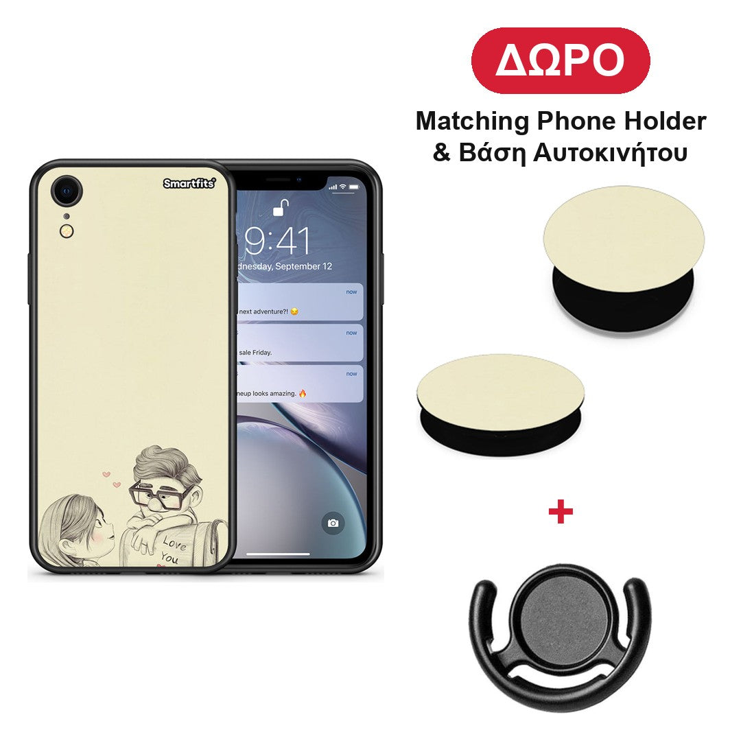 Carl And Ellie - iPhone XR θήκη + Δώρο Phone Holder & Βάση Αυτοκινήτου