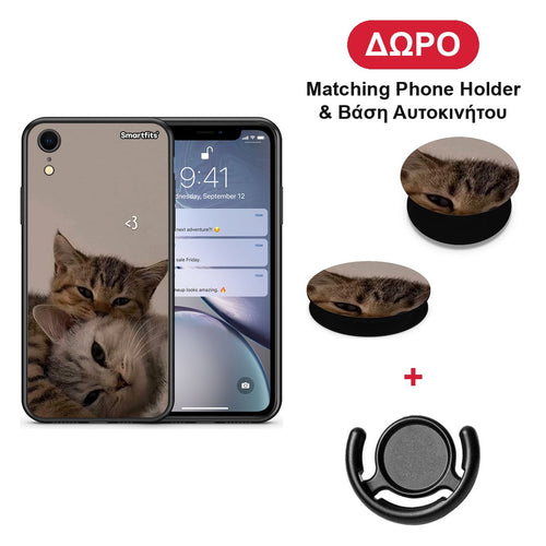 Cats In Love - iPhone XR θήκη + Δώρο Phone Holder & Βάση Αυτοκινήτου