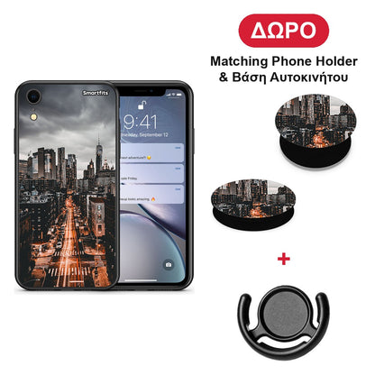 City Lights - iPhone XR θήκη + Δώρο Phone Holder & Βάση Αυτοκινήτου