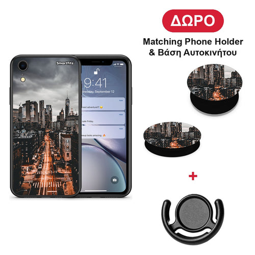 City Lights - iPhone XR θήκη + Δώρο Phone Holder & Βάση Αυτοκινήτου