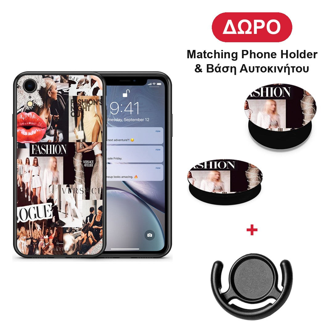 Collage Fashion - iPhone XR θήκη + Δώρο Phone Holder & Βάση Αυτοκινήτου