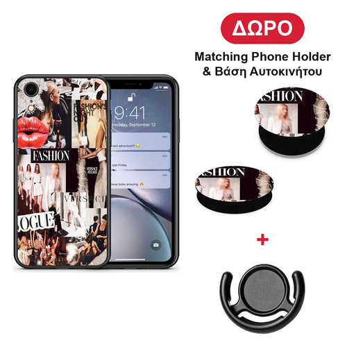 Collage Fashion - iPhone XR θήκη + Δώρο Phone Holder & Βάση Αυτοκινήτου