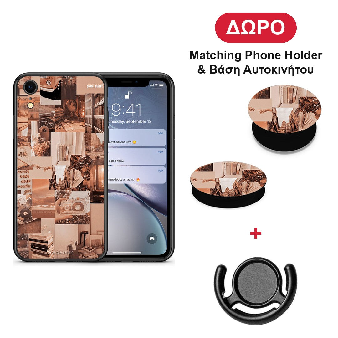 Collage You Can - iPhone XR θήκη + Δώρο Phone Holder & Βάση Αυτοκινήτου