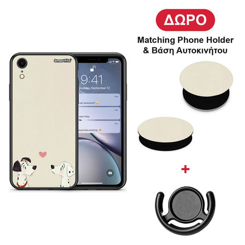 Dalmatians Love - iPhone XR θήκη + Δώρο Phone Holder & Βάση Αυτοκινήτου