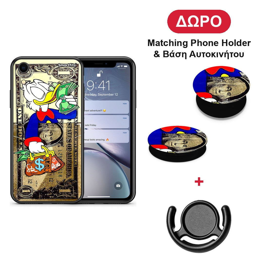 Duck Money - iPhone XR θήκη + Δώρο Phone Holder & Βάση Αυτοκινήτου