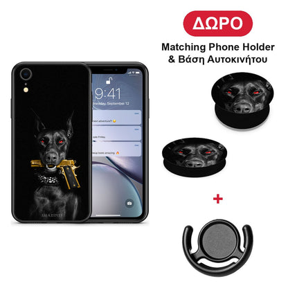 Golden Gun - iPhone XR θήκη + Δώρο Phone Holder & Βάση Αυτοκινήτου