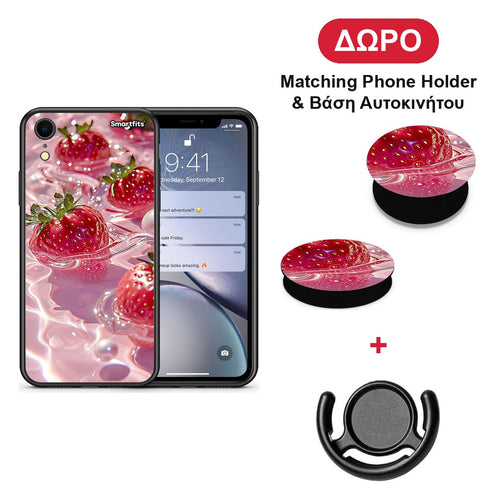 Juicy Strawberries - iPhone XR θήκη + Δώρο Phone Holder & Βάση Αυτοκινήτου