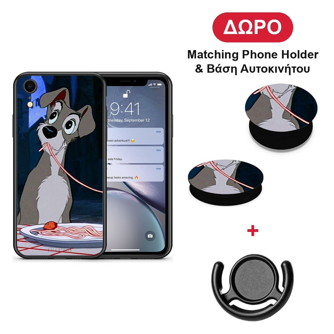 Lady And Tramp 1 - iPhone XR θήκη + Δώρο Phone Holder & Βάση Αυτοκινήτου