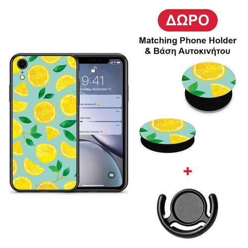 Lemons - iPhone XR θήκη + Δώρο Phone Holder & Βάση Αυτοκινήτου