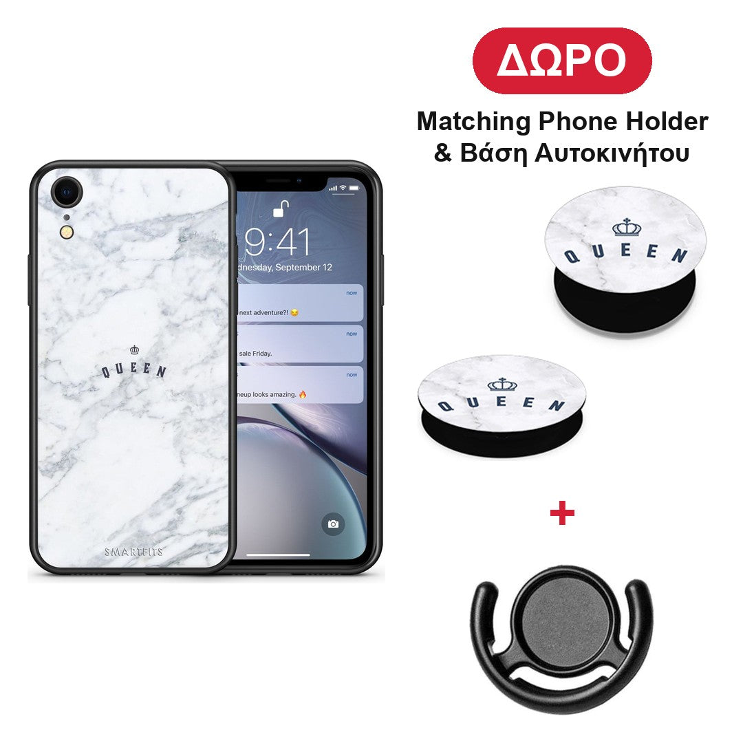 Marble Queen - iPhone XR θήκη + Δώρο Phone Holder & Βάση Αυτοκινήτου