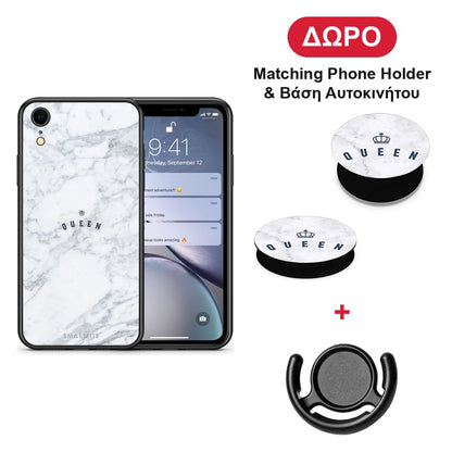 Marble Queen - iPhone XR θήκη + Δώρο Phone Holder & Βάση Αυτοκινήτου