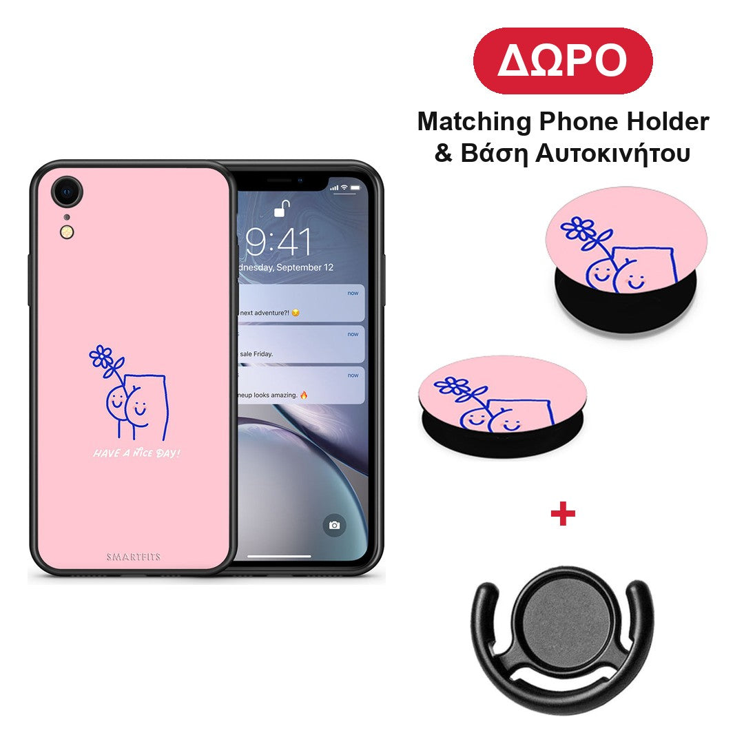 Nice Day - iPhone XR θήκη + Δώρο Phone Holder & Βάση Αυτοκινήτου