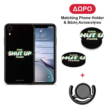 OMG ShutUp - iPhone XR θήκη + Δώρο Phone Holder & Βάση Αυτοκινήτου