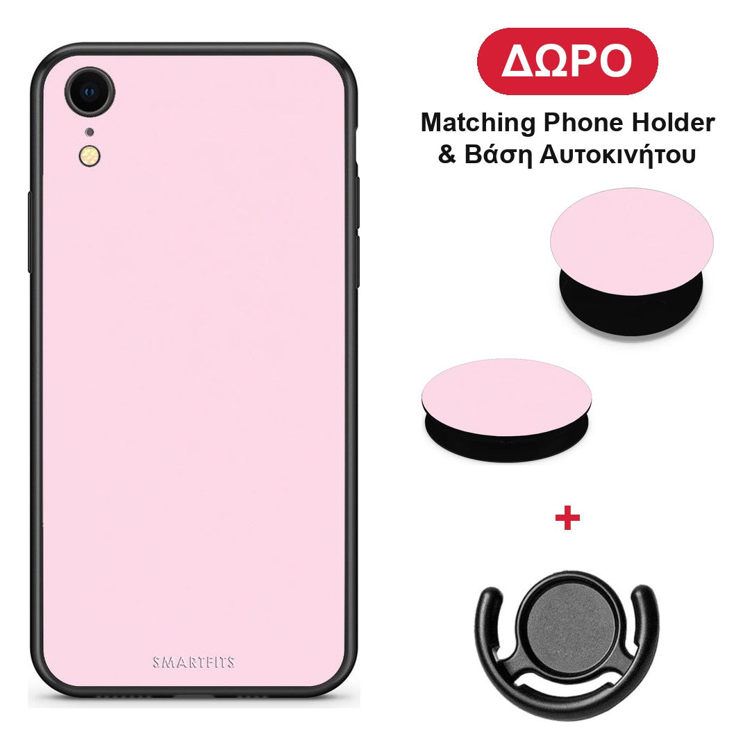 Pale Pink - iPhone XR θήκη + Δώρο Phone Holder & Βάση Αυτοκινήτου