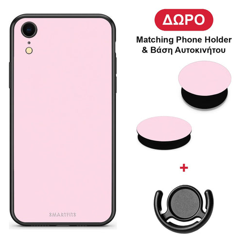 Pale Pink - iPhone XR θήκη + Δώρο Phone Holder & Βάση Αυτοκινήτου