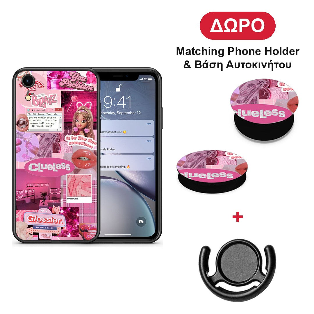 Pink Love - iPhone XR θήκη + Δώρο Phone Holder & Βάση Αυτοκινήτου