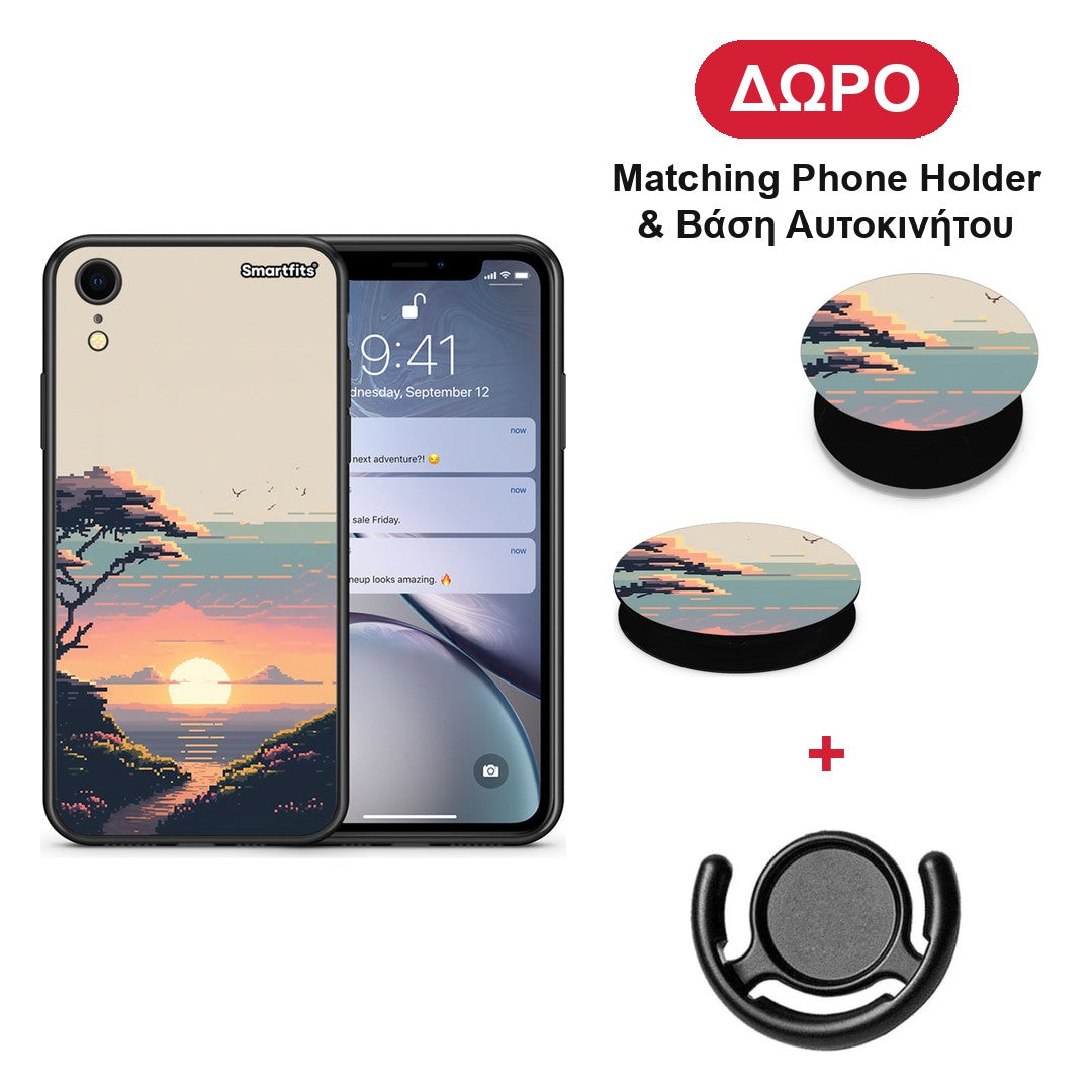 Pixel Sunset - iPhone XR θήκη + Δώρο Phone Holder & Βάση Αυτοκινήτου
