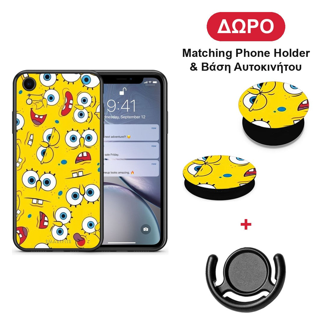 PopArt Sponge - iPhone XR θήκη + Δώρο Phone Holder & Βάση Αυτοκινήτου