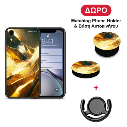 Real Gold - iPhone XR θήκη + Δώρο Phone Holder & Βάση Αυτοκινήτου
