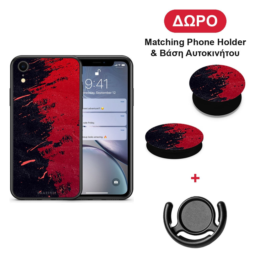 Red Paint - iPhone XR θήκη + Δώρο Phone Holder & Βάση Αυτοκινήτου