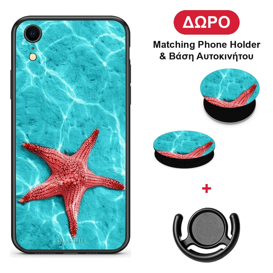 Red Starfish - iPhone XR θήκη + Δώρο Phone Holder & Βάση Αυτοκινήτου