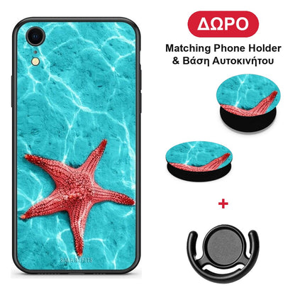 Red Starfish - iPhone XR θήκη + Δώρο Phone Holder & Βάση Αυτοκινήτου