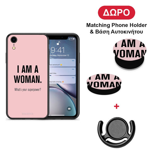 Superpower Woman - iPhone XR θήκη + Δώρο Phone Holder & Βάση Αυτοκινήτου
