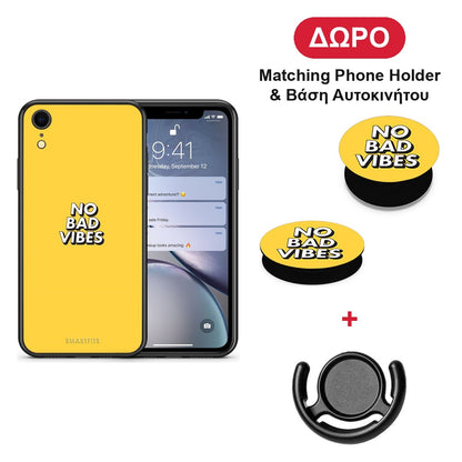 Text Vibes - iPhone XR θήκη + Δώρο Phone Holder & Βάση Αυτοκινήτου