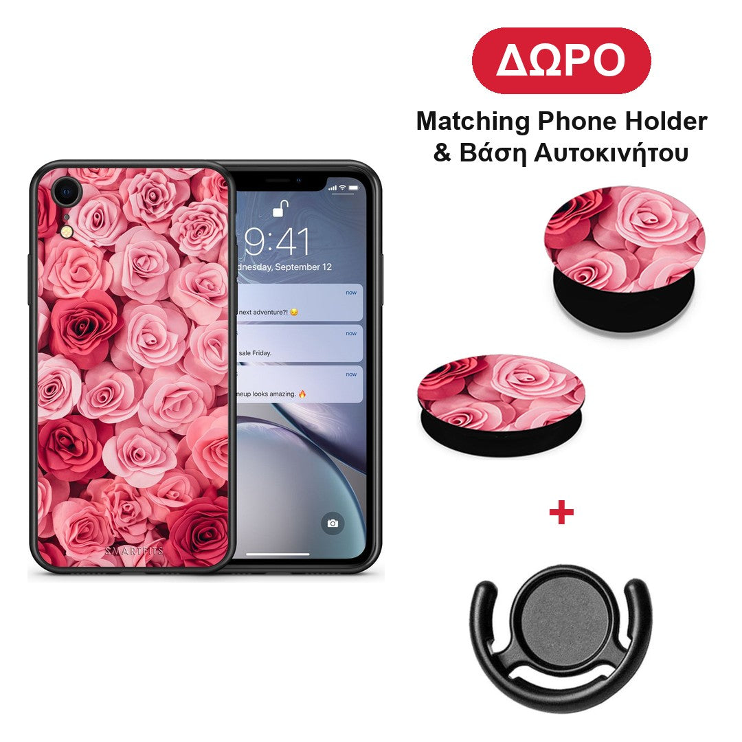 Valentine RoseGarden - iPhone XR θήκη + Δώρο Phone Holder & Βάση Αυτοκινήτου