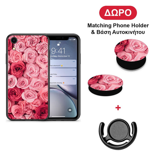 Valentine RoseGarden - iPhone XR θήκη + Δώρο Phone Holder & Βάση Αυτοκινήτου