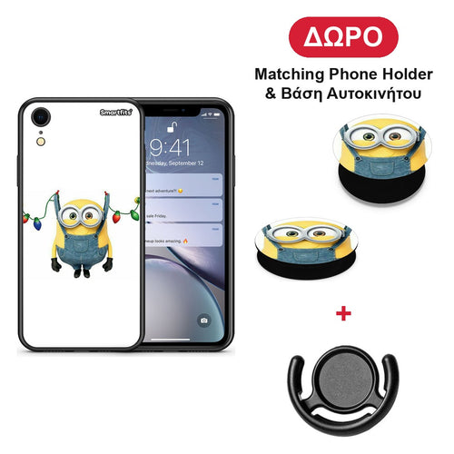Xmas Minion Lights - iPhone XR θήκη + Δώρο Phone Holder & Βάση Αυτοκινήτου