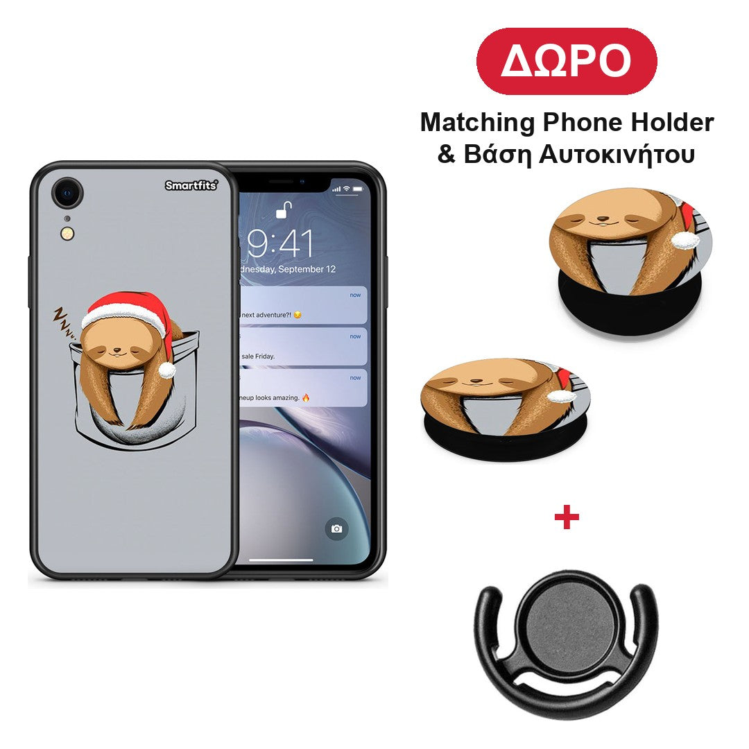 Xmas Zzzz - iPhone XR θήκη + Δώρο Phone Holder & Βάση Αυτοκινήτου