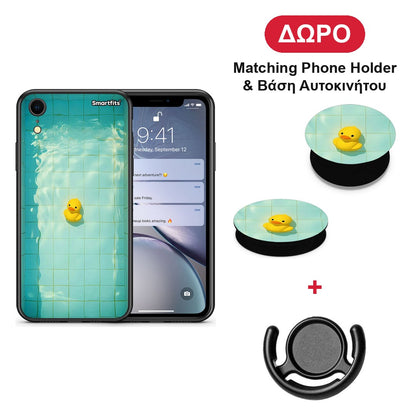 Yellow Duck - iPhone XR θήκη + Δώρο Phone Holder & Βάση Αυτοκινήτου