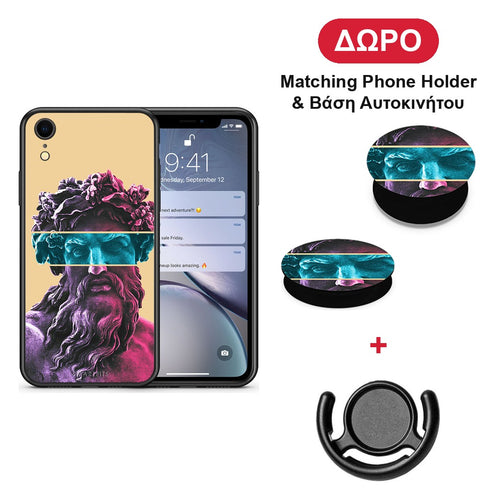 Zeus Art - iPhone XR θήκη + Δώρο Phone Holder & Βάση Αυτοκινήτου