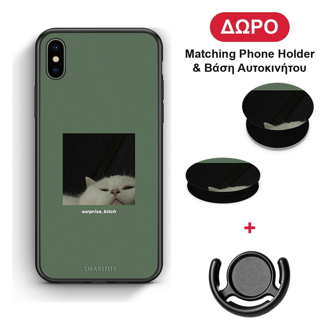 Bitch Surprise - iPhone Xs Max θήκη + Δώρο Phone Holder & Βάση Αυτοκινήτου