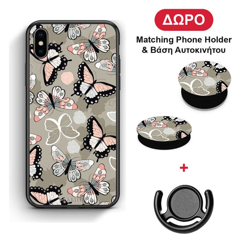 Boho Butterflies - iPhone Xs Max θήκη + Δώρο Phone Holder & Βάση Αυτοκινήτου