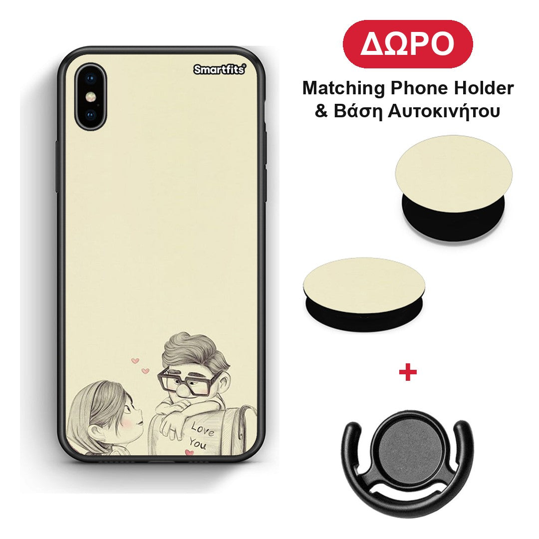 Carl And Ellie - iPhone Xs Max θήκη + Δώρο Phone Holder & Βάση Αυτοκινήτου