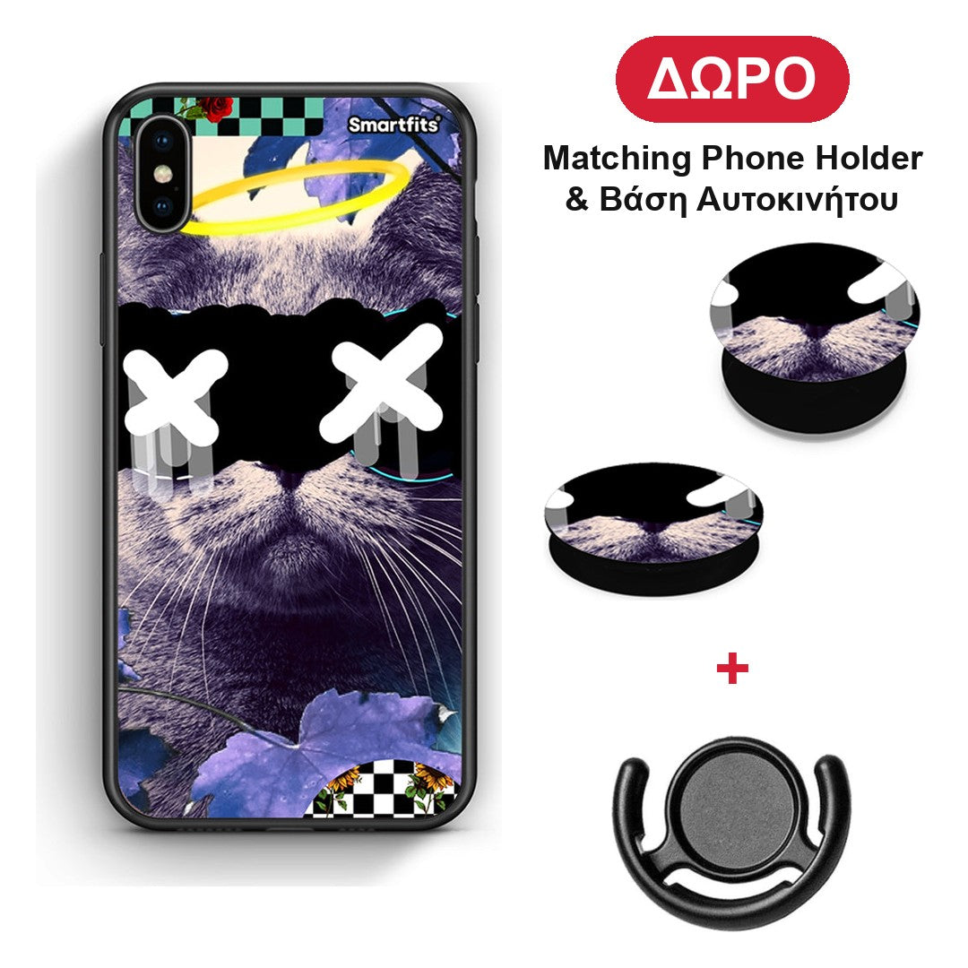 Cat Collage - iPhone Xs Max θήκη + Δώρο Phone Holder & Βάση Αυτοκινήτου