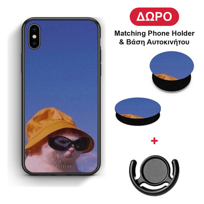 Cat Diva - iPhone Xs Max θήκη + Δώρο Phone Holder & Βάση Αυτοκινήτου