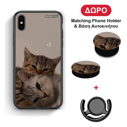 Cats In Love - iPhone Xs Max θήκη + Δώρο Phone Holder & Βάση Αυτοκινήτου