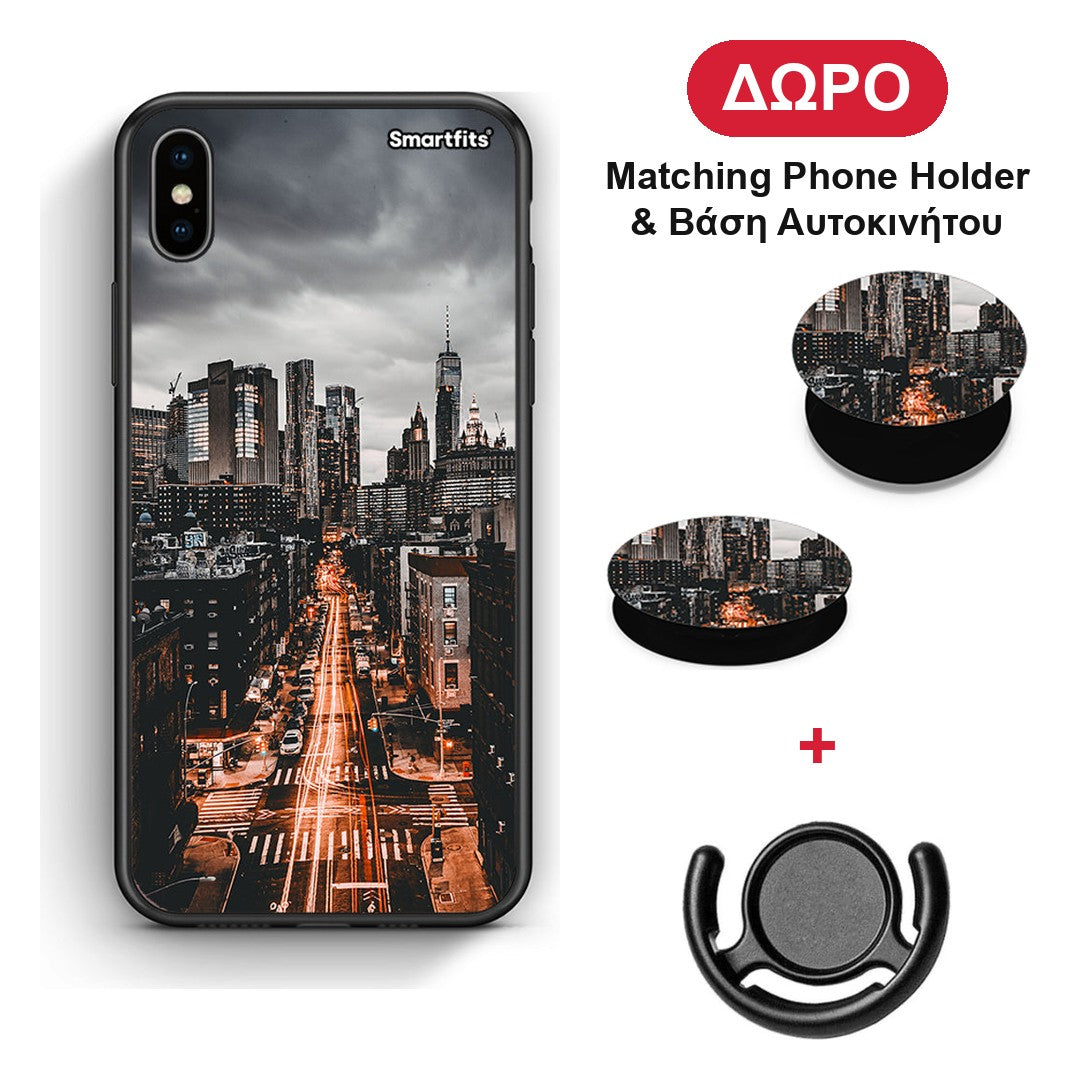 City Lights - iPhone Xs Max θήκη + Δώρο Phone Holder & Βάση Αυτοκινήτου
