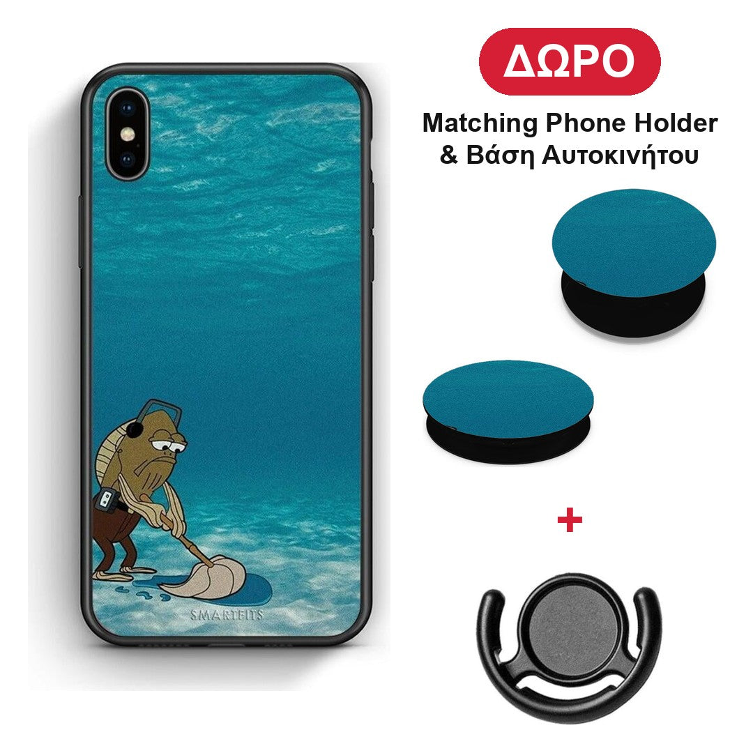 Clean The Ocean - iPhone Xs Max θήκη + Δώρο Phone Holder & Βάση Αυτοκινήτου