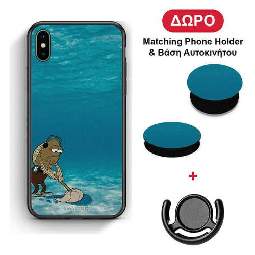 Clean The Ocean - iPhone Xs Max θήκη + Δώρο Phone Holder & Βάση Αυτοκινήτου