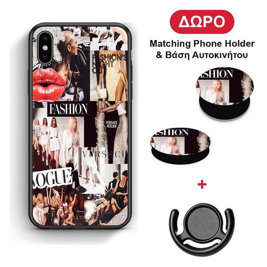 Collage Fashion - iPhone Xs Max θήκη + Δώρο Phone Holder & Βάση Αυτοκινήτου