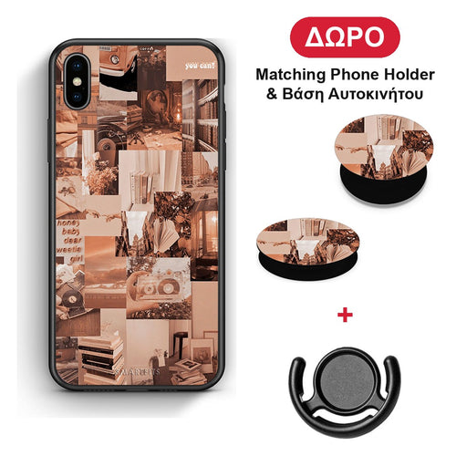 Collage You Can - iPhone Xs Max θήκη + Δώρο Phone Holder & Βάση Αυτοκινήτου