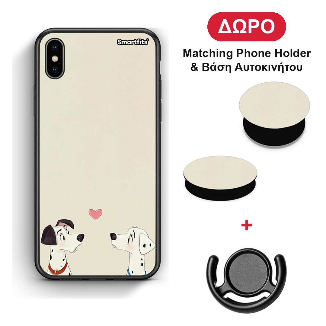 Dalmatians Love - iPhone Xs Max θήκη + Δώρο Phone Holder & Βάση Αυτοκινήτου