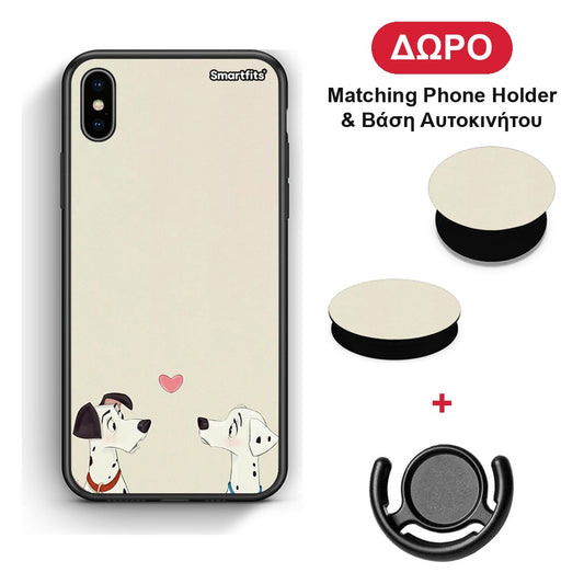 Dalmatians Love - iPhone Xs Max θήκη + Δώρο Phone Holder & Βάση Αυτοκινήτου